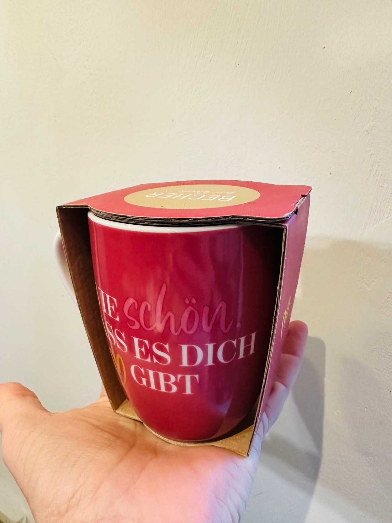 Tasse für Dich „wie schön dass es Dich gibt“ Durchmesser 82xH98mm-250ml